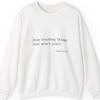 Imperialism Parental Warning Quote Sweatshirt - White front