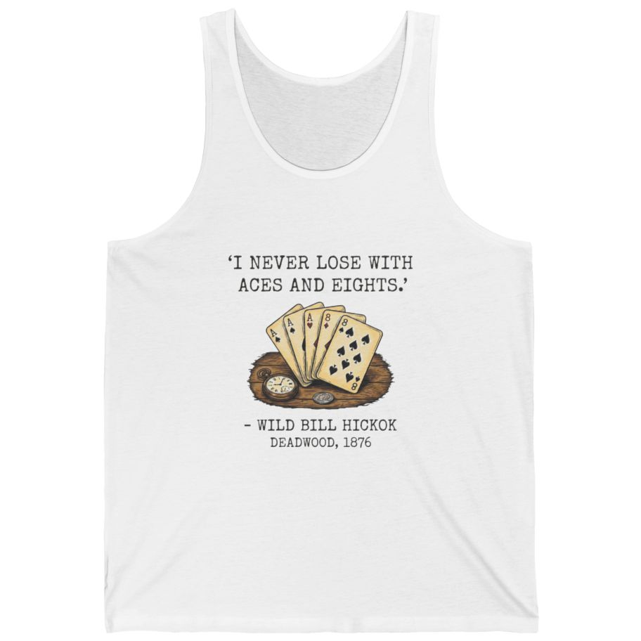 Dead Mans Hand Poker Tank Top - White front