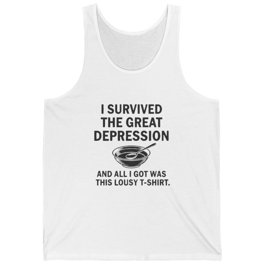 Great Depression Tank Top - White front