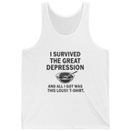 Great Depression Tank Top - White front