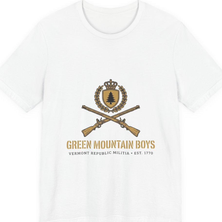 Green Mountain Boys Crest Premium Tee - White front