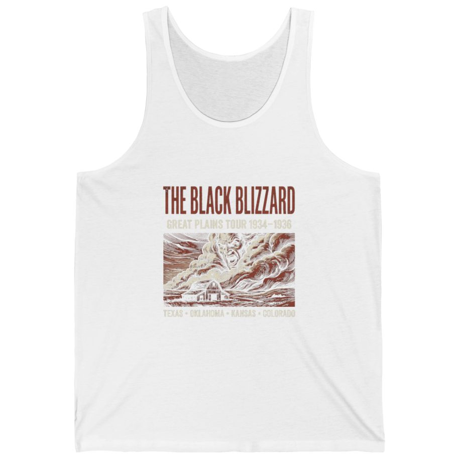 Black Blizzard Dust Tour Tank Top - White front
