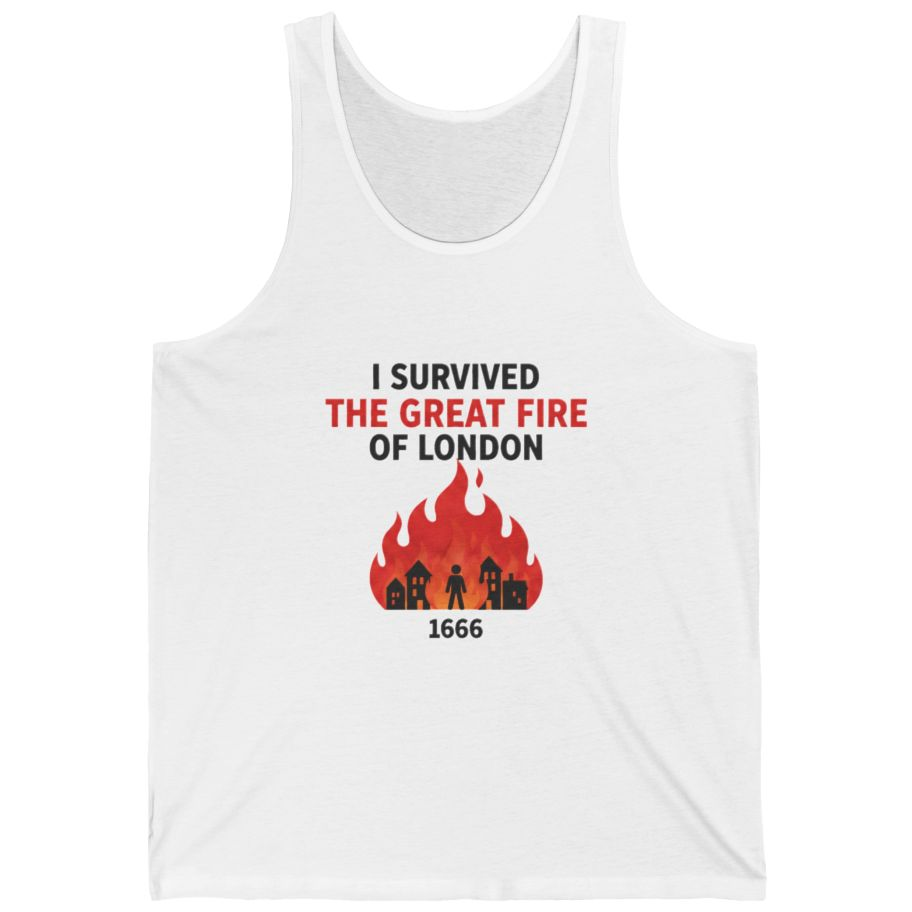 I Survived The Great Fire Tank Top - White front