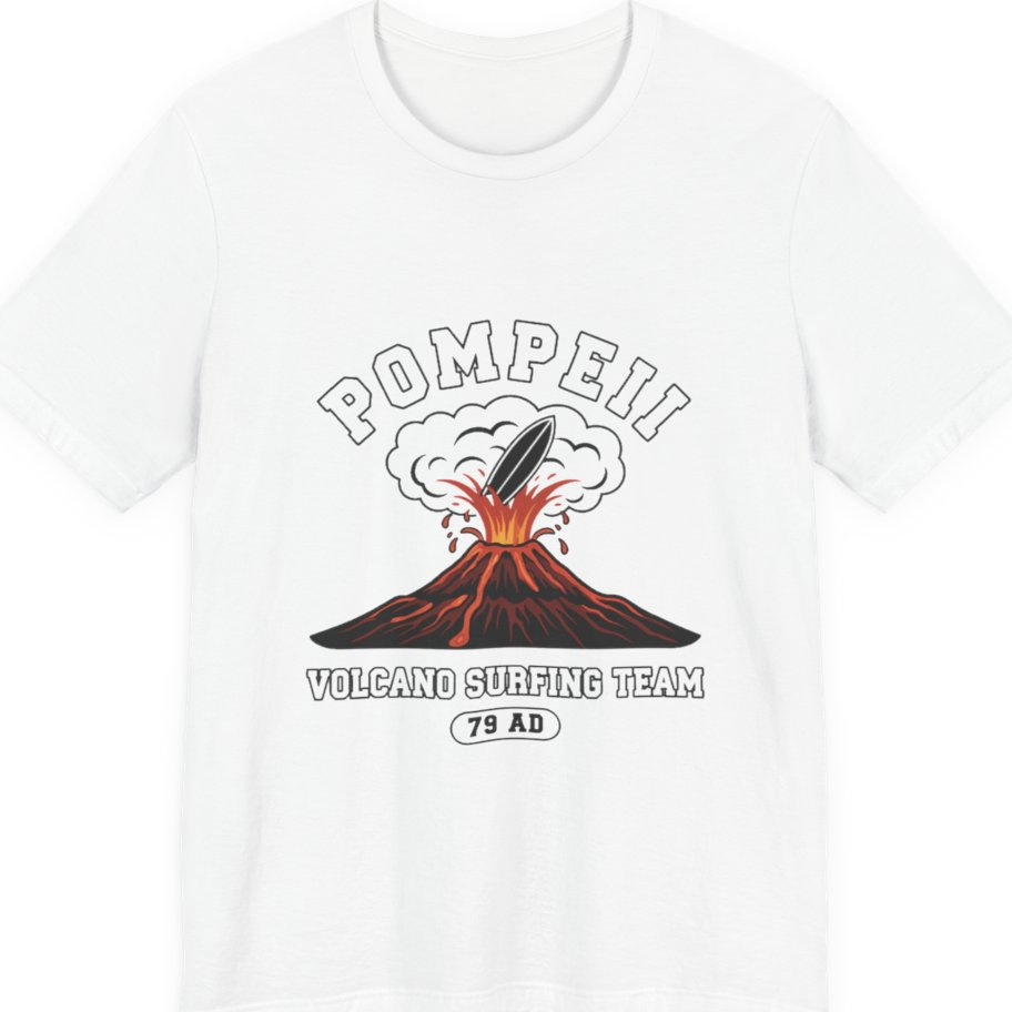 Pompeii Volcano Surfing Team Premium Tee - White front