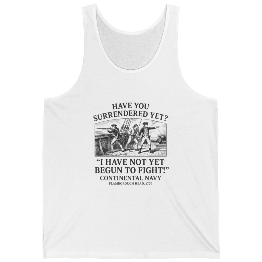 Not Yet Begun To Fight Tank Top - White front