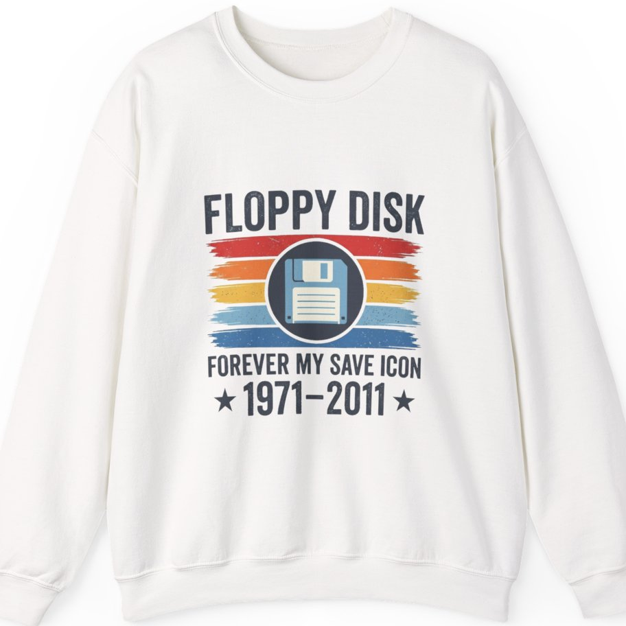 Floppy Disk Memorial Sweatshirt - White front