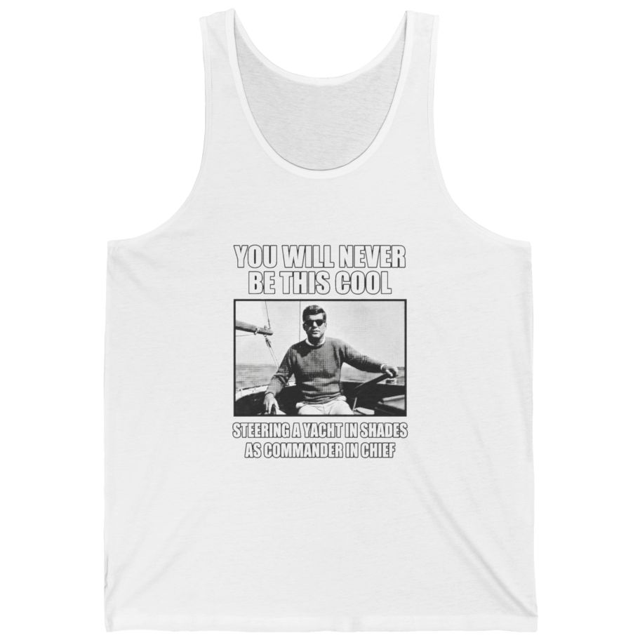 Jfk Yacht Sunglasses Flex Tank Top - White front