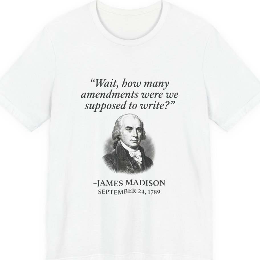 Madison Bill of Rights Deadline Premium Tee - White front