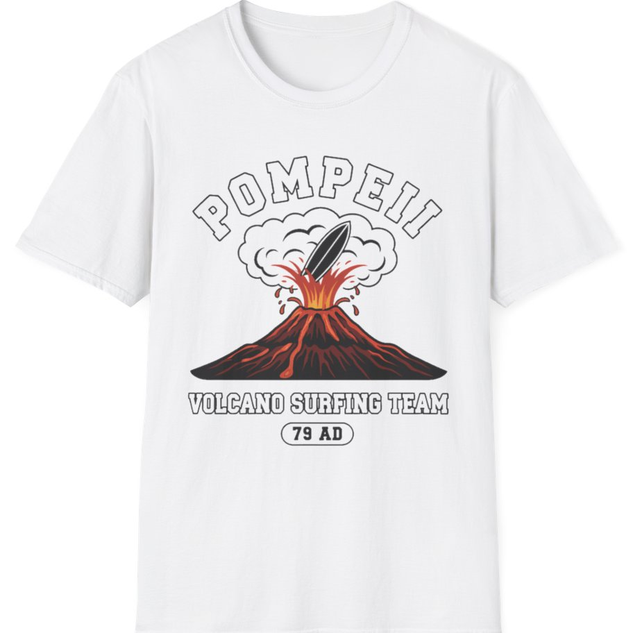 Pompeii Volcano Surfing Team T-Shirt - White front