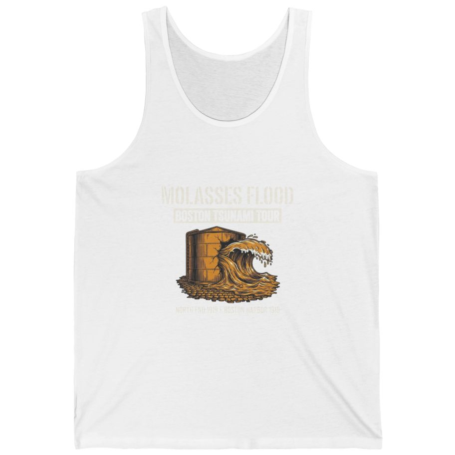 Boston Molasses Flood Tour Tank Top - White front