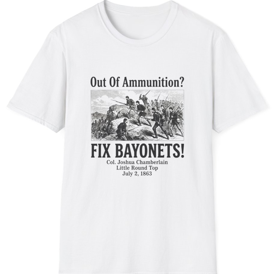 Out of Ammunition Fix Bayonets T-Shirt - White front