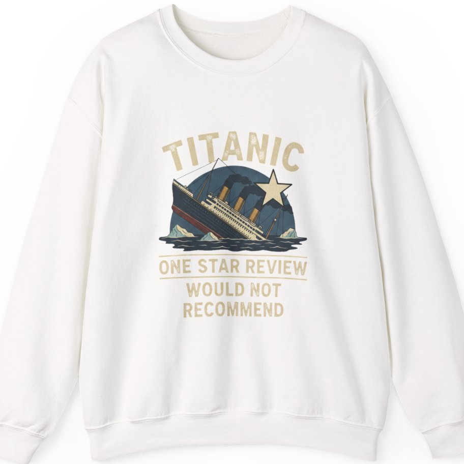 Titanic One Star Review Sweatshirt - White front