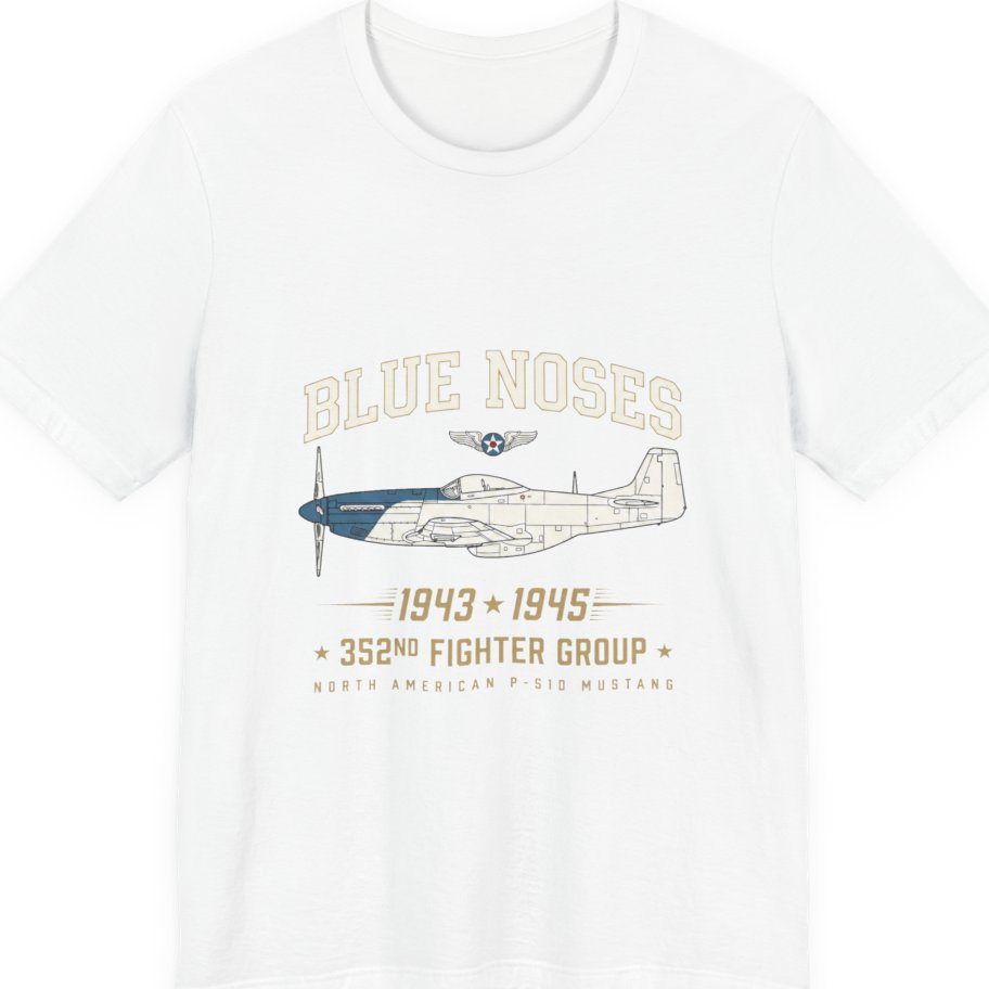 Blue Nosed Fighter Group Premium Tee - White front
