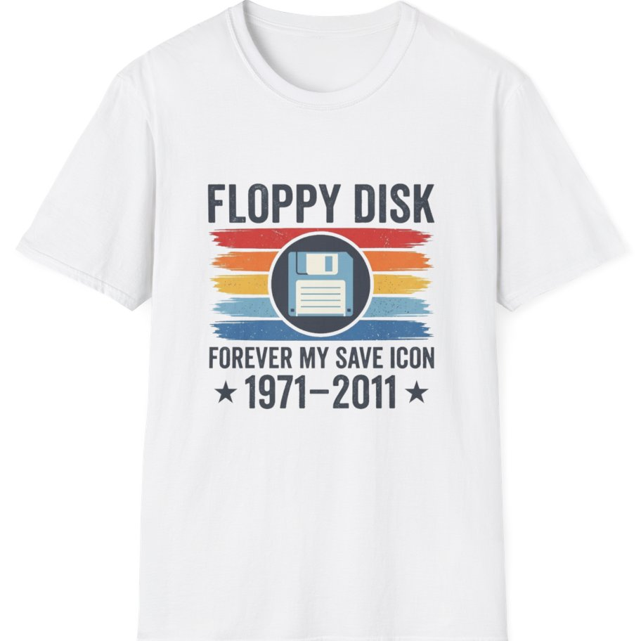Floppy Disk Memorial T-Shirt - White front
