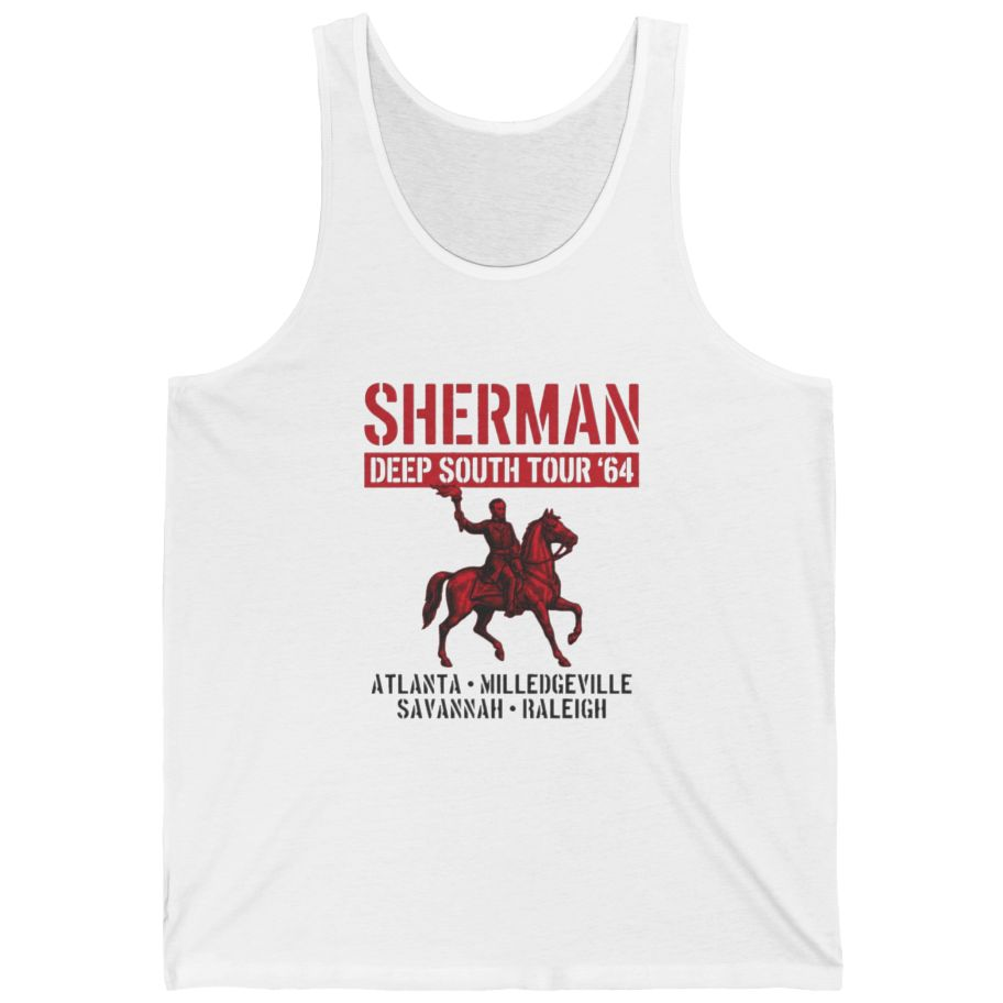 Sherman Deep South Tour Vintage Tank Top - White front