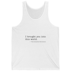 Industrial Revolution Quote Tank Top - White front