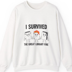 I Survived The Great Library Sweatshirt - White front