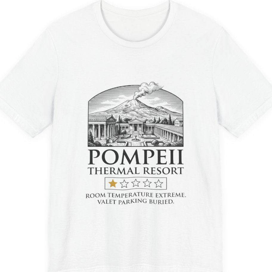 Pompeii Thermal Resort Premium Tee - White front