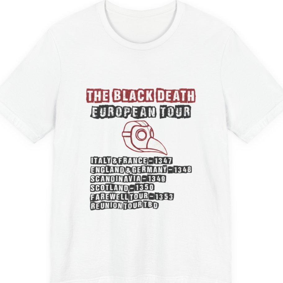 The Black Death European Tour Premium Tee - White front