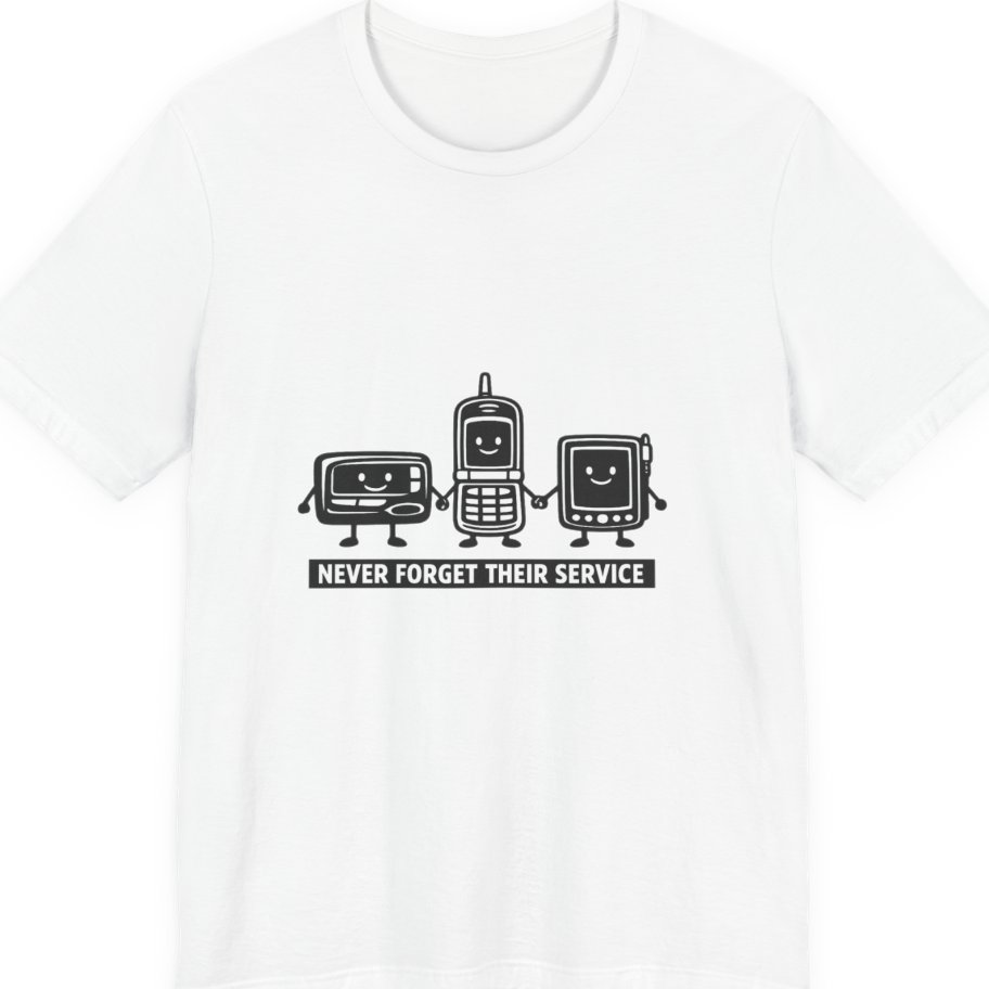 Never Forget Their Service Obsolete Premium Tee - White front