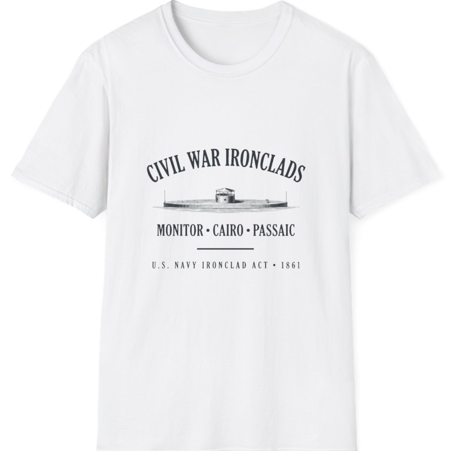Civil War River Ironclads T-Shirt - White front