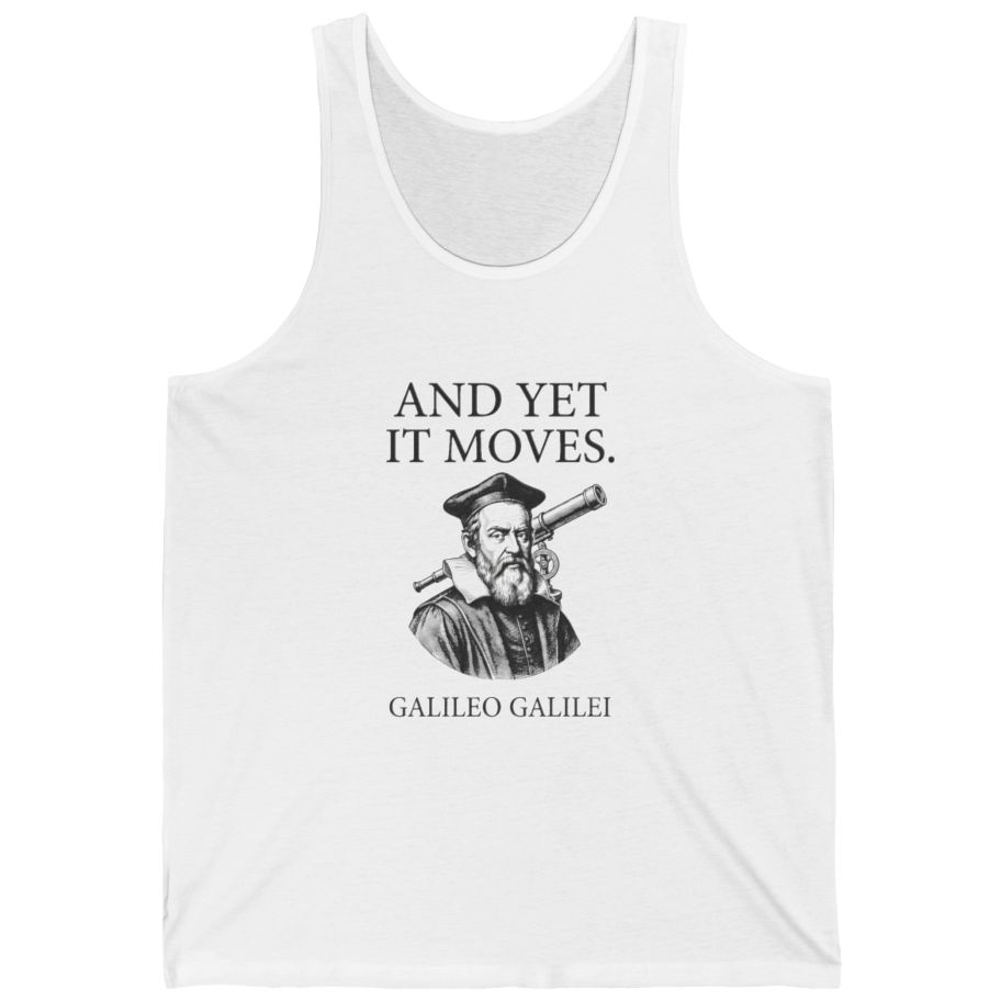 Galileo And Yet It Moves Tank Top - White front