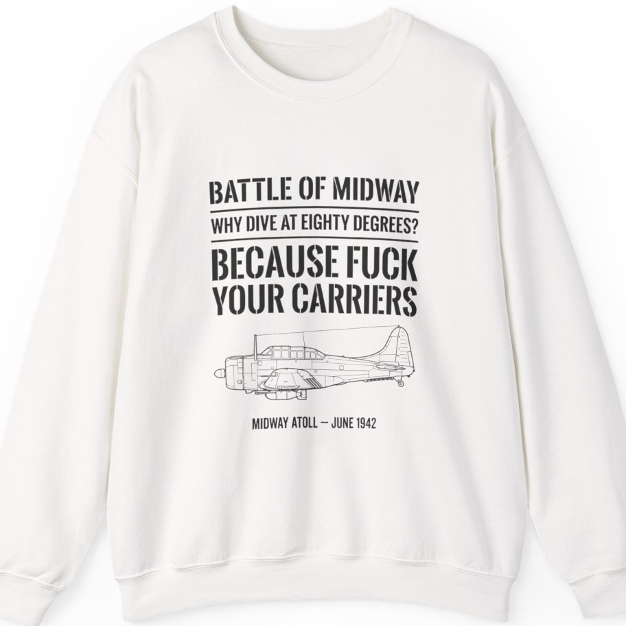 Battle of Midway Sweatshirt - White front
