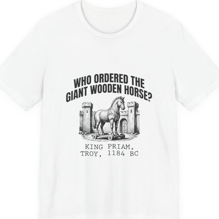Trojan Wooden Horse Premium Tee - White front