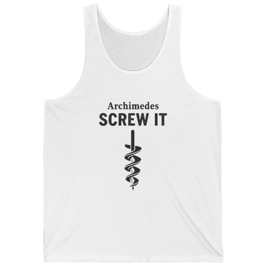 Archimedes Screw It Tank Top - White front