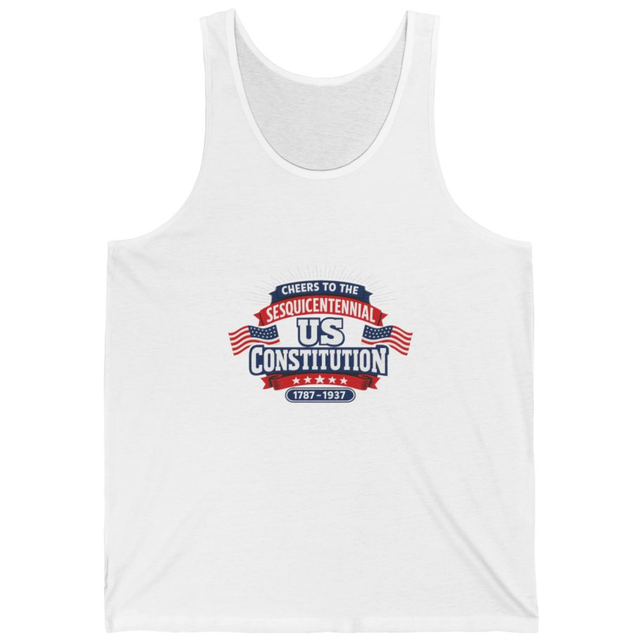 Cheers To The Sesquicentennial Us Tank Top - White front
