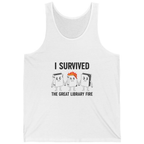 I Survived The Great Library Tank Top - White front