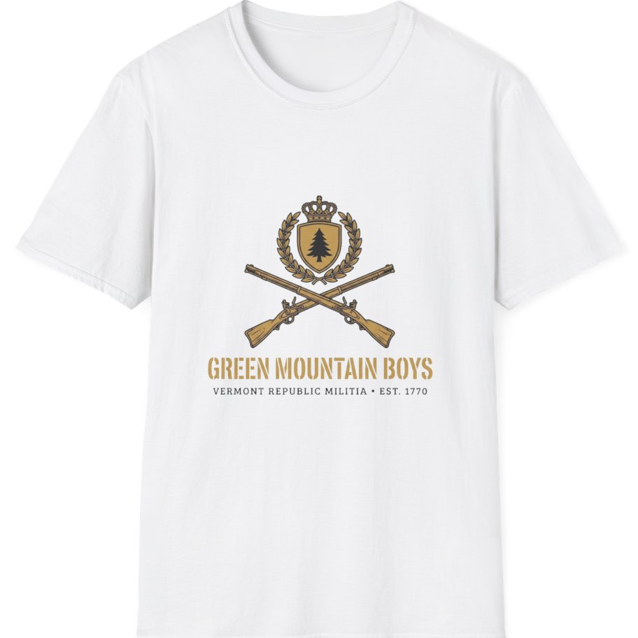Green Mountain Boys Crest T-Shirt - White front