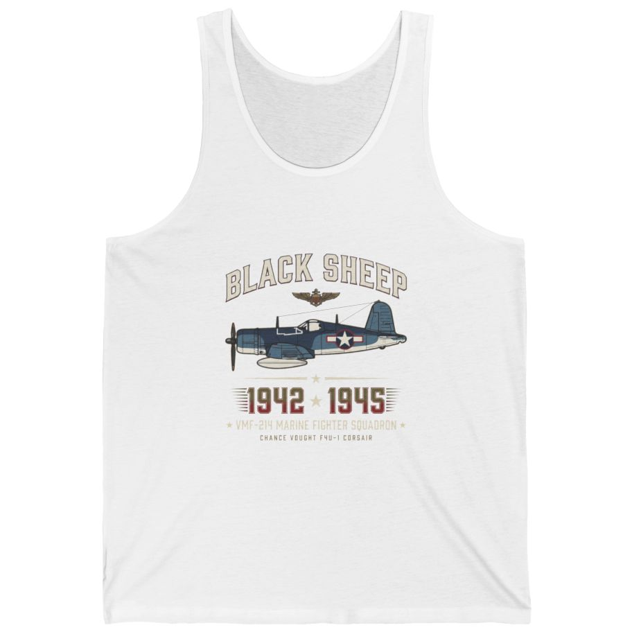 Black Sheep Squadron Crest Tank Top - White front