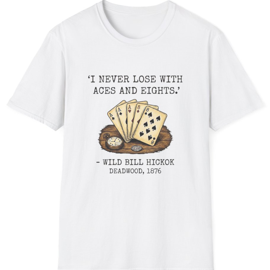 Dead Mans Hand Poker T-Shirt - White front