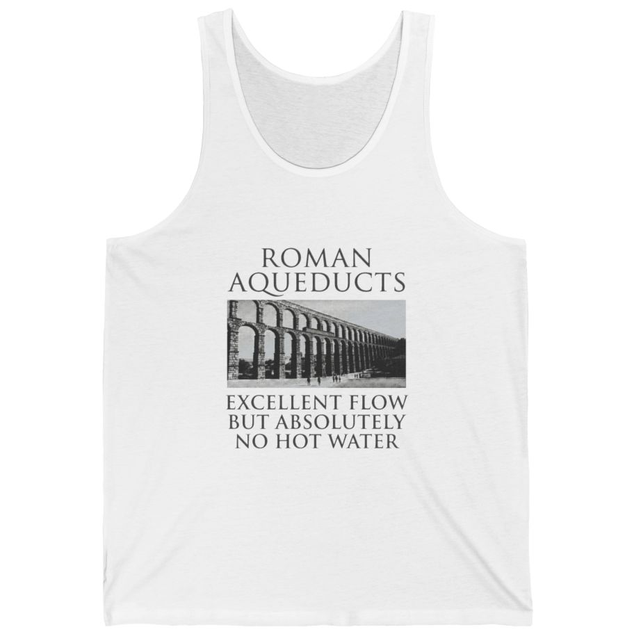Roman Aqueducts Service Review Tank Top - White front