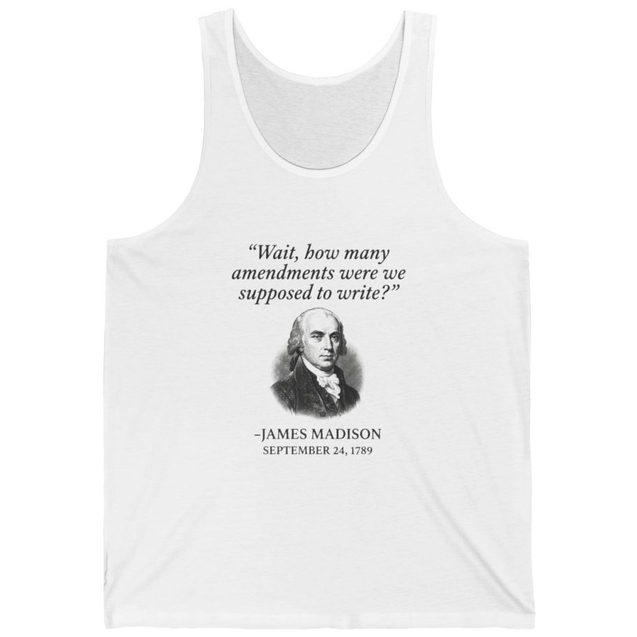 Madison Bill of Rights Deadline Tank Top - White front