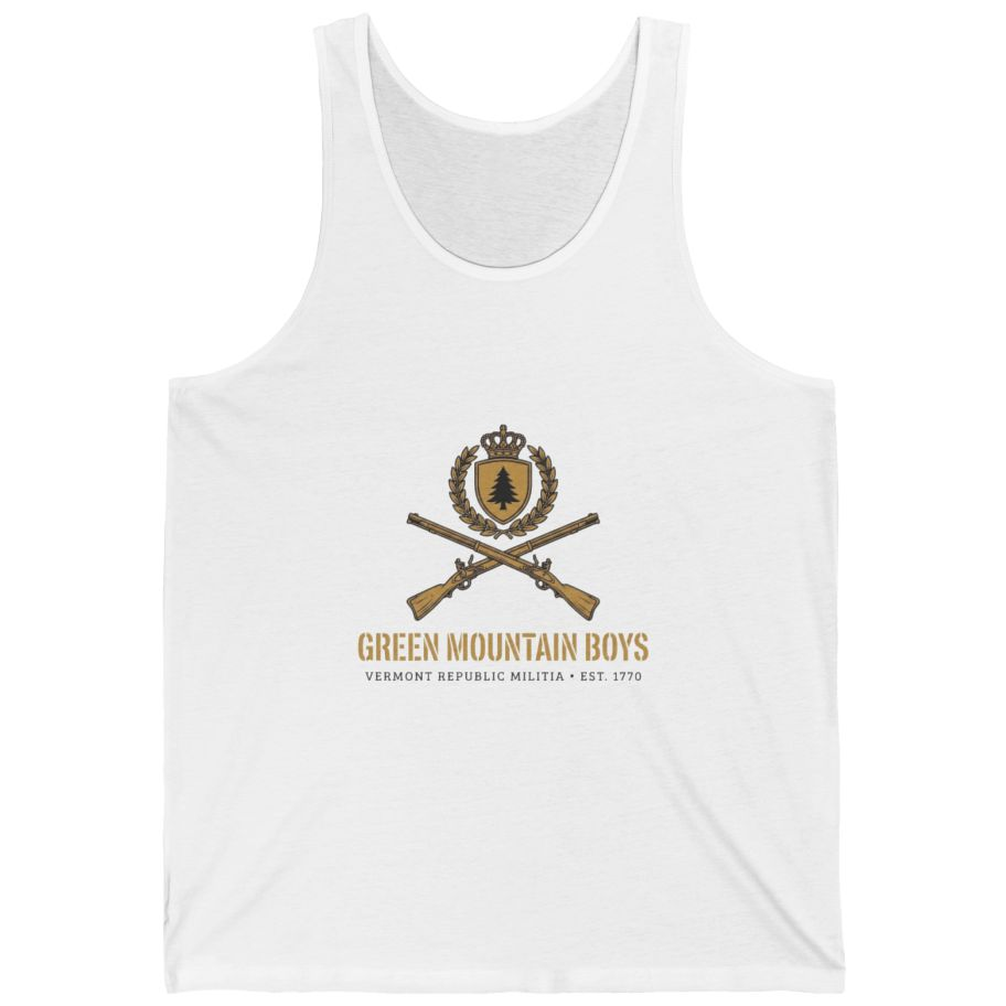Green Mountain Boys Crest Tank Top - White front
