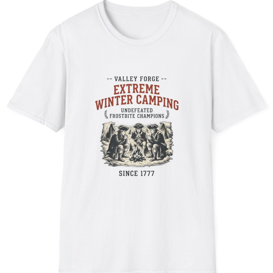 Valley Forge Winter Camping T-Shirt - White front