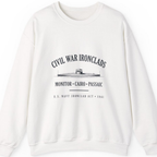 Civil War River Ironclads Sweatshirt - White front