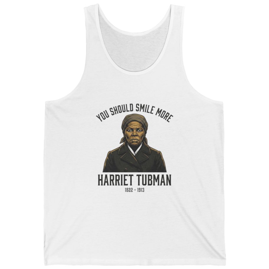 You Should Smile More Harriet Tank Top - White front