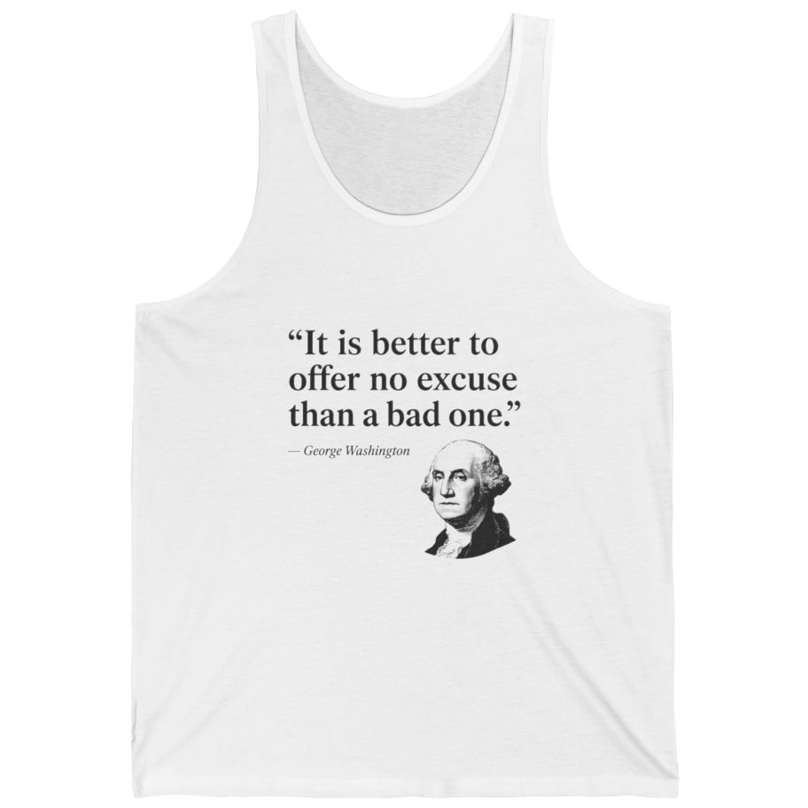 George Washington No Excuse Tank Top - White front