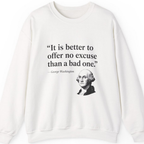 George Washington No Excuse Sweatshirt - White front