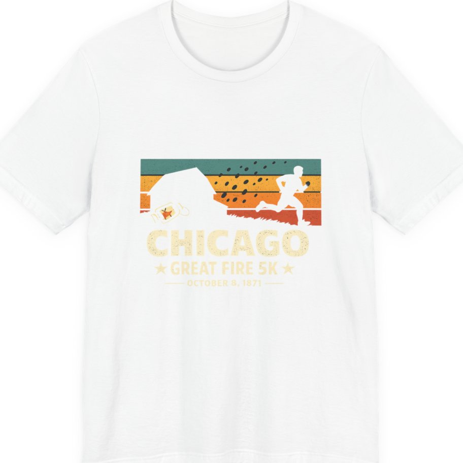 Chicago Great Fire 5K Retro Premium Tee - White front