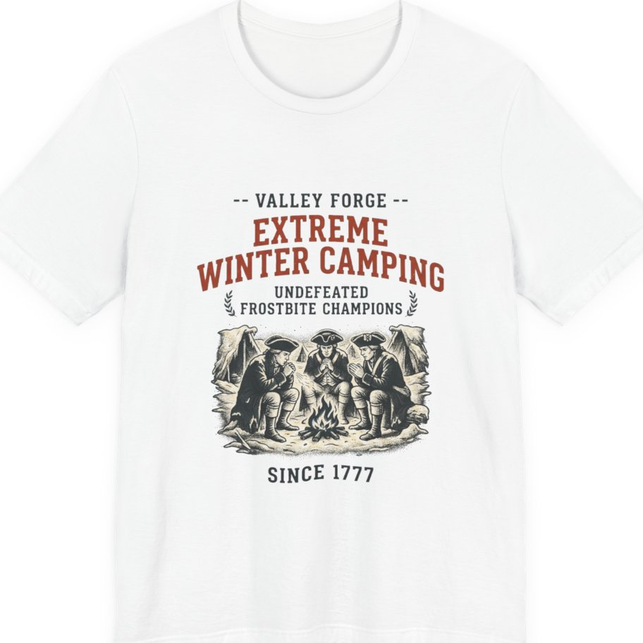 Valley Forge Winter Camping Premium Tee - White front