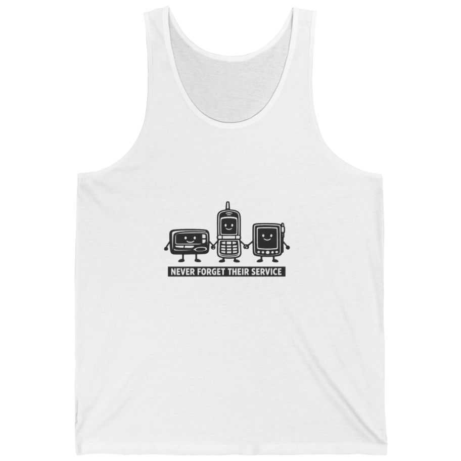 Never Forget Their Service Obsolete Tank Top - White front