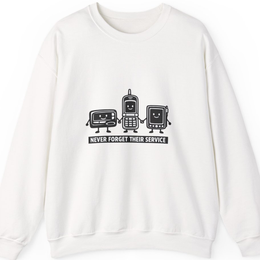 Never Forget Their Service Obsolete Sweatshirt - White front