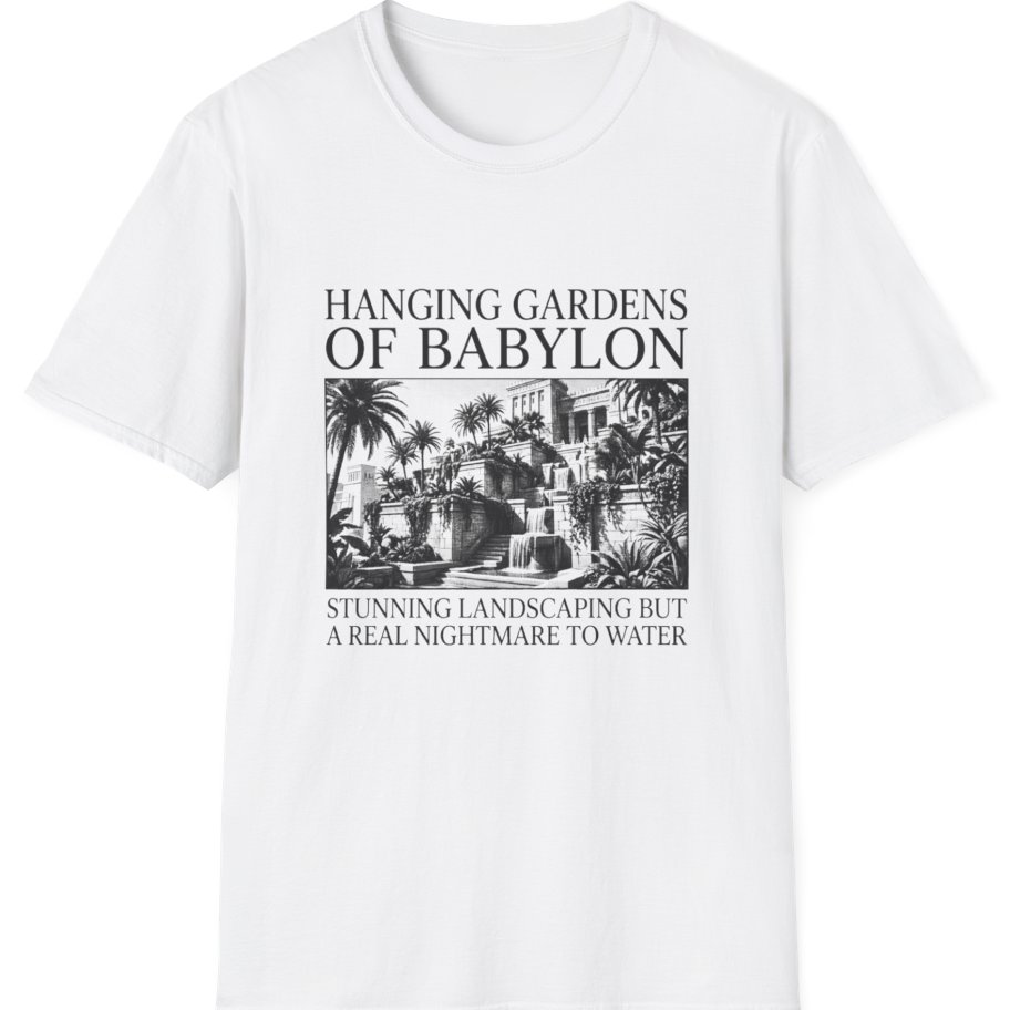 Hanging Gardens Landscaping T-Shirt - White front