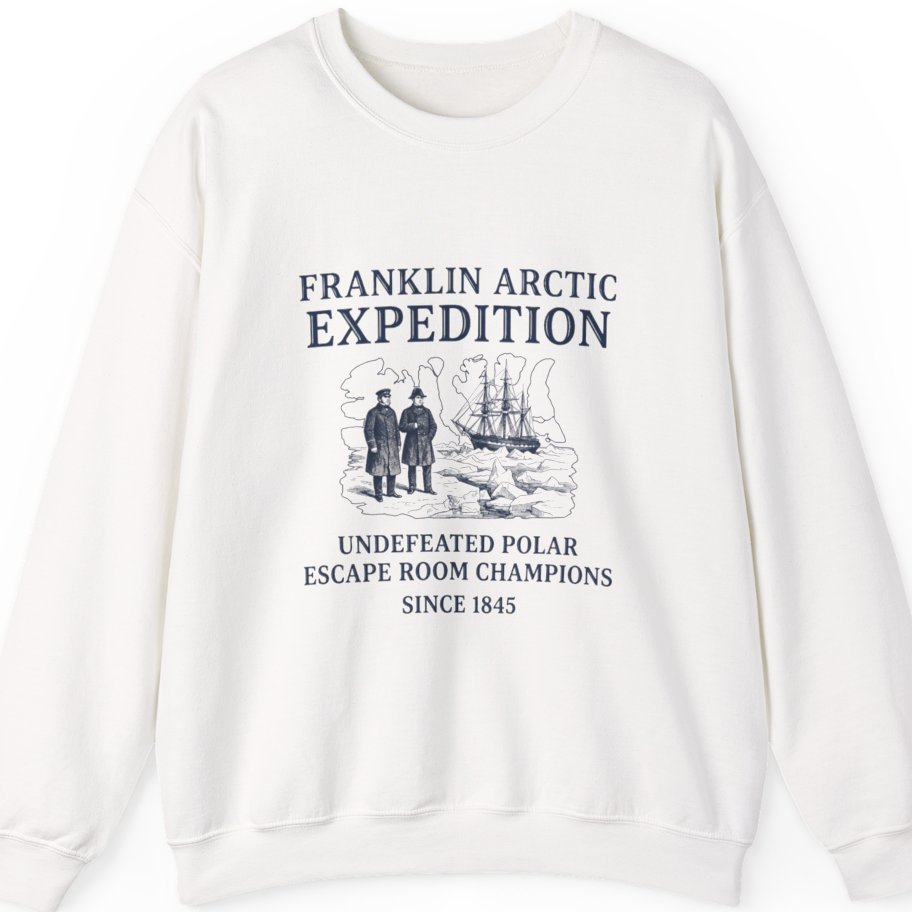 Franklin Arctic Expedition Escape Room Sweatshirt - White front