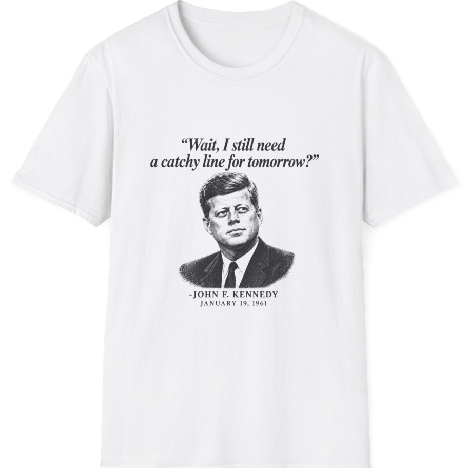 Kennedy Catchy Line Inaugural T-Shirt - White front