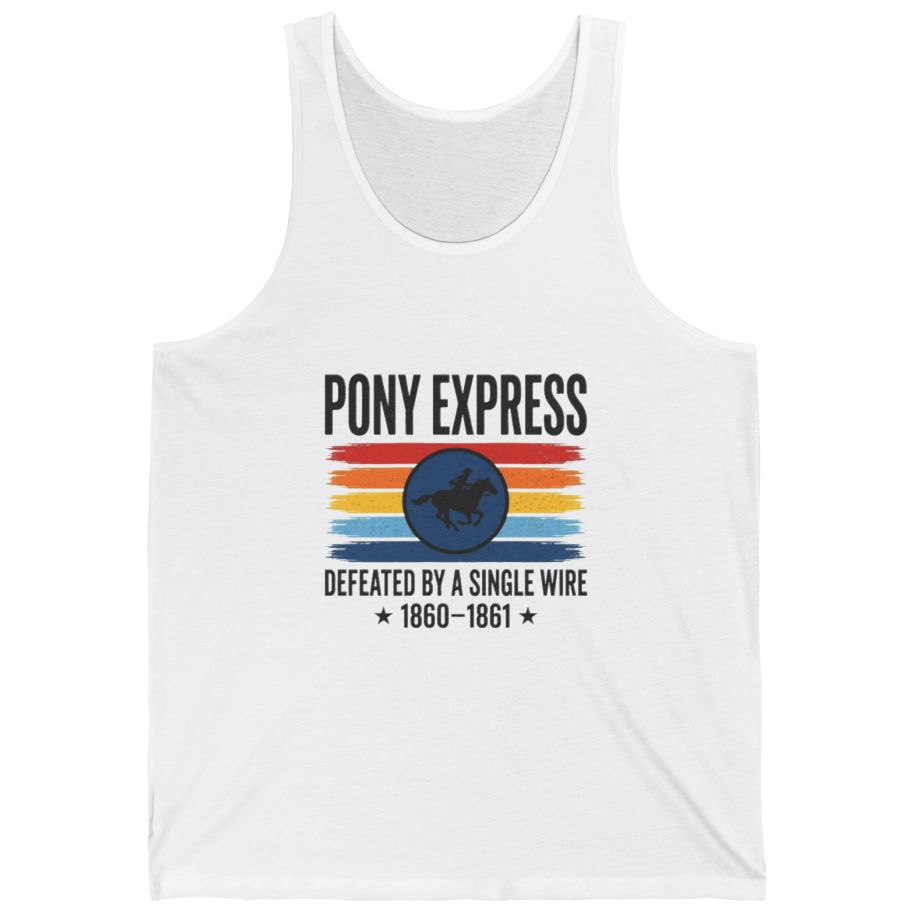 Pony Express Memorial Tank Top - White front
